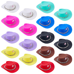 (52) Непрозрачная лаванда 18шт. 9 цвета пластик, железо и акрил шляпка-фасинатор для куклы, ковбойской шляпе, разноцветные, 55x47x17 мм, 2 шт / цвет