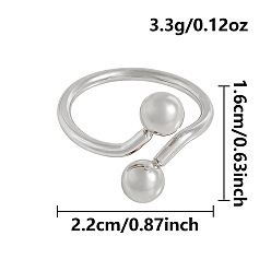 Нержавеющая Сталь Цвет 304 открытые кольца-манжеты из нержавеющей стали для женщин, круглый шар, цвет нержавеющей стали, размер США 12 3/4 (22 мм)