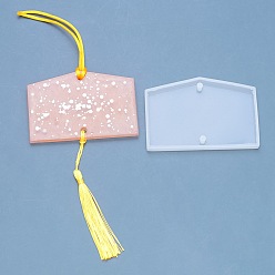 Pentagon DIY Connecter Charm Silicone Molds, Resin Casting Molds, White, Pentagon Pattern, 63x92x7mm, Hole: 5mm, Inner Diameter: 59x88mm