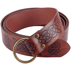 Coconut Brown PU Leather Belts, Embossed Waist Blet with Alloy Clasps, Coconut Brown, 63-3/4 inch(162cm)