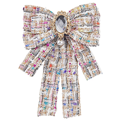 Папайя Оранжевый Полиэстеровые броши-банты для рюкзаков, с железной фурнитурой и искусственным жемчугом, papayawhip, 210x140 мм