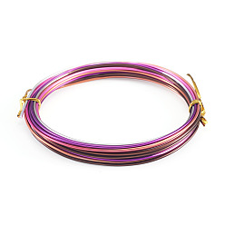 Colorful Gradient Color Aluminum Wire, Round, for DIY Craft, Colorful, 1.5mm, about 16.40 Feet(5m)/Roll