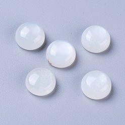 White Moonstone Кабошоны из натурального белого лунного камня, полукруглые / купольные, 10x5 мм