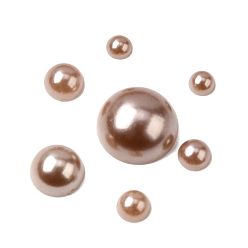 Светло-коричневый 1 box abs пластмассовые имитационные жемчужные купольные кабошоны, полукруглый, загар, 4~12x2~6 мм, около 690 шт / коробка