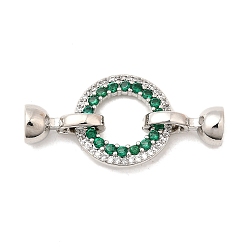 Платина Латунное микропейв, прозрачный кубический цирконий, складные застежки, со стеклом, круглые кольца, платина, 36 мм