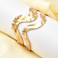 Золотой 304 из нержавеющей стали манжеты браслеты, форма волны, текстура, золотые, внутренний диаметр: 2-3/8 дюйм (6 см)