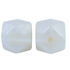 Снежный Восьмиугольные бусины из пищевого силикона, снег, 17 мм