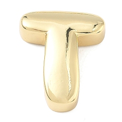 Letter T Латунные бусины с инициалами, реальный 18 k позолоченный, долговечный, стойки покрытие, без свинца и без кадмия, Письмо T, 20.5x17.5x6.5 мм, отверстие : 8.5x4.5 мм