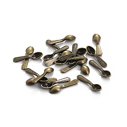 Античная Бронза 100шт. сплав серебра миниатюрные украшения, аксессуары для домашнего кукольного домика с микро-ландшафтом, притворяясь опорными украшениями, ложка, античная бронза, 19x5 мм