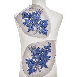 Темно-Синий Полиэстер компьютеризированная вышивка ткань утюгом / пришить заплатки, пайетками, темно-синий, 260x350x6 мм