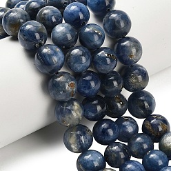 Кианит Натуральный кианитовые бисер пряди, круглые, класса AB, 11~12.5 мм, отверстие : 1 мм, около 34~37 шт / нитка, 15.87''~16.02'' (40.3~40.7 см)