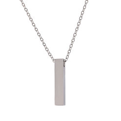 Stainless Steel Color 304 Stainless Steel Rectangle Pendant Urn Ashes Necklaces, Non-Tarnish, Stainless Steel Color, 19.69 inch(50cm)
