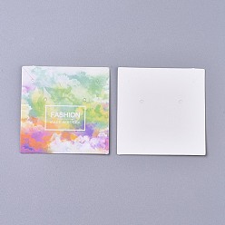 Colorful Cardboard Necklace & Earring Display Cards, Square, Colorful, 5.9~6x5.9~6x0.05cm