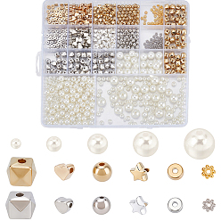 (52) Непрозрачная лаванда Наборы для самостоятельного изготовления круглых бусин из АБС-пластика, имитирующих жемчуг, и пластиковых бусин CCB., разноцветные, 4~12 мм, отверстие : 1~2.3 мм, 1010 шт / комплект