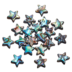 Темный Голубой 20 шт. нити бусин из натуральной ракушки пауа, звезда, темные голубые, 8x8 мм