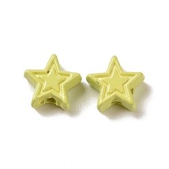 Бледно-Золотистый Окрашенного распылением сплава бисер, звезда, бледно золотарник, 7x7.5x3.2 мм, отверстие : 1.2 мм
