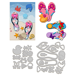 Shoes Шлепанцы трафареты для резки углеродистой стали, для diy scrapbooking, Фотоальбом, декоративная бумага для тиснения, обуви, 76~107x89~118x0.8 мм, 2 шт / комплект