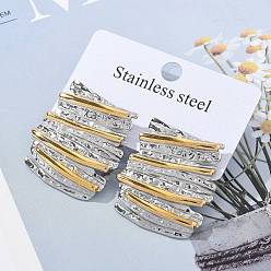 Rectangle 304 серьги-гвоздики из нержавеющей стали, прямоугольные, 28.5x27 мм