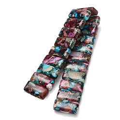 Темно-Розовый Натуральные имперские нитки из бисера яшмы, окрашенные, прямоугольные, 2-луночное, темно-розовыми, 20~20.5x10~10.5x5~5.5 мм, отверстие : 1 мм, около 20 шт / нитка, 8.15~8.46'' (20.7~21.5 см)