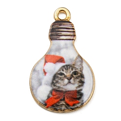 Белый Дым Подвески из сплава, без свинца, без кадмии и без никеля, лампочка в форме кошки, серый, 28x17x1.5 мм, отверстие : 1.8 мм