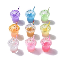 (52) Непрозрачная лаванда Подвески из светящейся полупрозрачной смолы, с полимерной глиной, ABS имитация жемчуга, Светящийся в темно-красном жемчуге шарм из мякины, разноцветные, 35x27x23 мм, отверстие : 2 мм