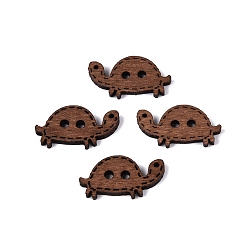 Saddle Brown 2-Hole Tortoise Wood Buttons, Dyed, Saddle Brown, 11.5x22x2.5mm, Hole: 2mm