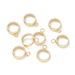 Настоящее золото 18K 201 дуги из нержавеющей стали, петля под залог, кольцо под залог бисер, реальный 18 k позолоченный, 12x9x2.5 мм, отверстие : 1.8 мм