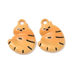 Сэнди Коричневый Подвески из сплава аэрозольной краски, подвески в форме кошки, стойки покрытие, песчаный коричневый, 18x13.5x3.5 мм, отверстие : 1.6 мм