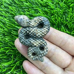 Леопардовая Яшма Натуральная леопардовая кожа, яшма, резная статуя змеи, украшение для дома, Статуэтки по фен-шуй для украшения домашнего офиса, 50 мм