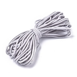 Светло-серый Нейлоновая резинка для ушной петли, крышка рта эластичный шнур, сделай сам материал крышки рта, светло-серый, 2~3 мм, 5 пачка / пакет, 10 дворе / пачка