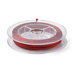 Темно-Красный Полиэфирный металлический шнур, с рыбьей нитью внутри, круглые, темно-красный, 1 мм
