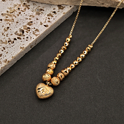 Настоящее золото 18K Элегантный кулон ожерелье из латуни сердца для женщин, реальный 18 k позолоченный, 18.90 дюйм (48 см)