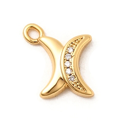 Letter X Латунные микро проложить кубического циркония прелести, без никеля , реальный 18 k позолоченный, Письмо X, 12x10x2.5 мм, отверстие : 1.6 мм