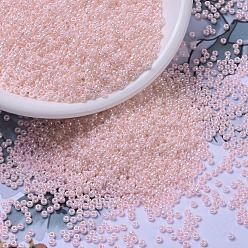 (RR427) Opaque Light Pink Luster MIYUKI Round Rocailles Beads, Japanese Seed Beads, (RR427) Opaque Light Pink Luster, 11/0, 2x1.3mm, Hole: 0.8mm, about 1100pcs/bottle, 10g/bottle