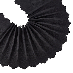 Noir 3Mètres de ruban à broderie florale en coton, accessoires de vêtements, noir, 9-1/4 pouces (235 mm)
