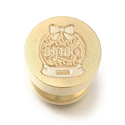 Другие Рождественская золотистая сургучная печать латунные штампы головки, для сургучной печати, Хрустальный шар, 15x14 мм, отверстие : 7 мм