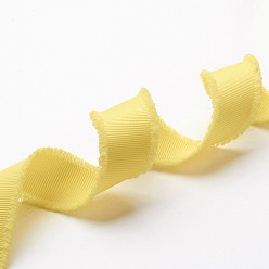 Желтый Ленты в крупный рубчик с бахромой из полиэстера, с бахромой кисточкой, желтые, 1 дюйм (25 мм), о 50yards / рулон (45.72 м / рулон)