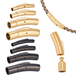 (52) Непрозрачная лаванда 8 шт. 8 стили 304 байонетные застежки из нержавеющей стали, трубка, круглое отверстие, разноцветные, 21~30x3~7 мм, отверстие : 2~5 мм, 1 шт / стиль