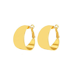 Золотой Латунные серьги-кольца в форме буквы С, золотые, 32x35x19 мм