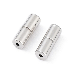 Платина Антикоррозийное покрытие родием 925 винтовые застежки из стерлингового серебра, застежки, колонка, платина, 11x4 мм, отверстие : 1.2 мм