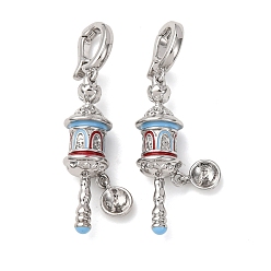 Платина Латунь с эмалированными дужками, погремушка, за половину пробурено бисера, стойки покрытие, долговечный, платина, 37.5 мм, штифты : 0.6 мм