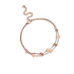 Звезда Браслеты из нержавеющей стали для женщин, розовое золото , звезда, 8.27 дюйм (21 см)