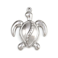 Tortoise 304 подвески из нержавеющей стали, Тема океана, черепаха, 30.5x24.5x5.5 мм, отверстие : 1.4 мм