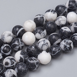 Природный Драгоценный Камень Натуральный драгоценный камень имитация зебры яшма бусины нити, круглые, 10 мм, отверстие : 1.2 мм, около 39 шт / нитка, 15.16 дюйм (38.5 см)