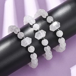 Хрусталь Браслет из натуральных кварцевых бусин для женщин, шестиугольник, с немагнитных синтетическими гематита бисера, бусины : 8.5 мм и 16.5x11x10 мм, внутренний диаметр: 2 дюйм (5 см)