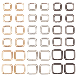 (52) Непрозрачная лаванда 36шт 9 стиль железная квадратная пряжка кольцо, пряжка ремней, аксессуары для багажного ремня, разноцветные, 21.5~27.5x20~27x3.5~4 мм, внутренний диаметр: 14.5~20x13~19 мм, 4 шт / стиль