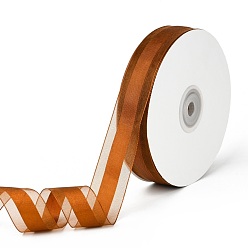 Седло Коричневый Однотонные ленты из органзы, для украшения вечеринки, подарочная упаковка, седло коричневый, 1" (25 мм), о 50yard / рулон (45.72м / рулон)