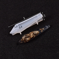 Белый Силиконовые формы, формы для литья смолы, для уф-смолы, изготовление ювелирных изделий из эпоксидной смолы, пуля, белые, 50x10 мм, Внутренние размеры: 4x37 mm