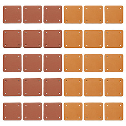 (52) Непрозрачная лаванда 30 шт. 2 цвета 4- отверстия этикетки из искусственной кожи, для джинсов своими руками, , обуви, аксессуары для шляп, квадратный, разноцветные, 50x50x2 мм, отверстие : 3 мм, 15 шт / цвет