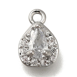 Платина Латунь с микропокрытием, без кадмия, без никеля и без свинца, долговечный, слеза, платина, 9x7.5x3 мм, отверстие : 1.2 мм